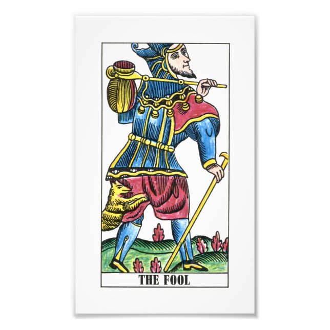 The Fool or Jester Tarot Card Photo Print (Front)