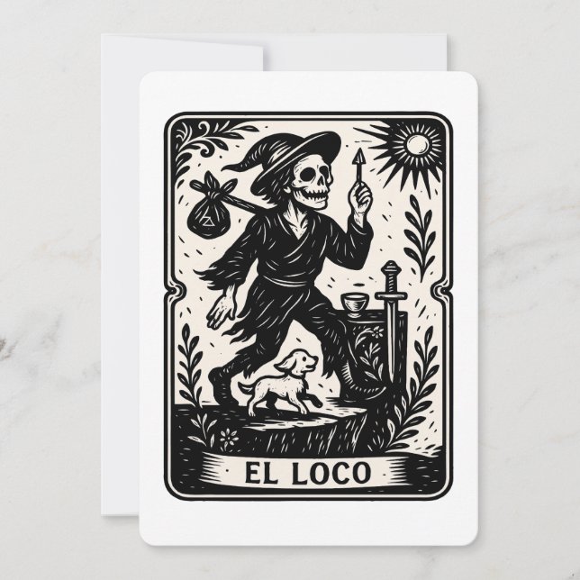 The Fool Tarot Card Art Print (Front)