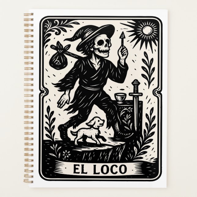 The Fool Tarot Card Art Print Planner (Front)