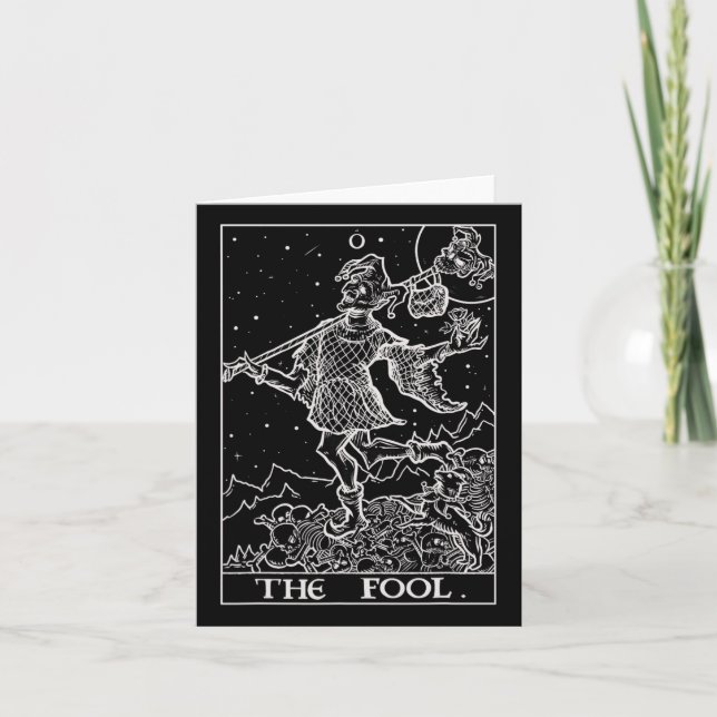 The Fool Tarot Card Court Jester Halloween Gothic  (Front)