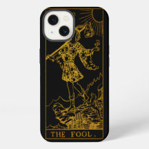 The Fool Tarot Card | Gold And Black |