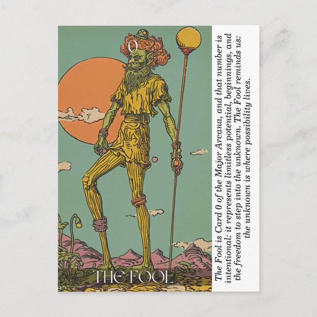 The Fool Tarot Card Mystical Major Arcana Art  (Front)