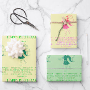 "The Fool” Tarot Me Birthday Wrapping Paper Sheet