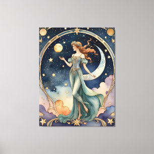 the fool - tarot painting canvas print