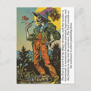The Fool Tarot Retro Mystical Major Arcana Art  Postcard