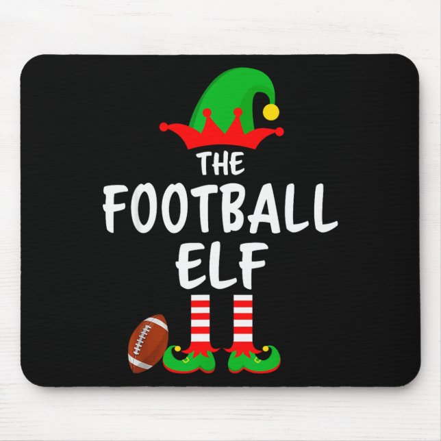 The Football Elf Matching Family Christmas  Mouse Mat (Front)