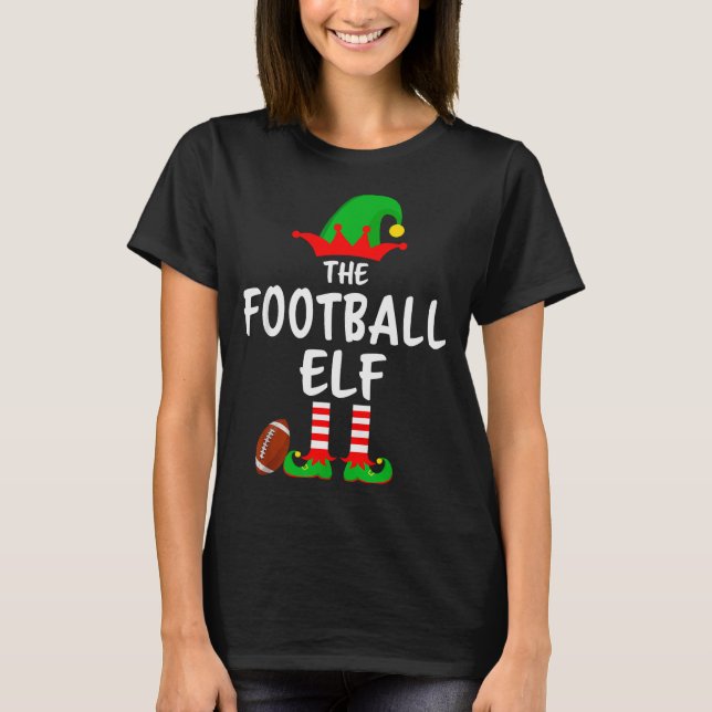 The Football Elf Matching Family Christmas  T-Shirt (Front)