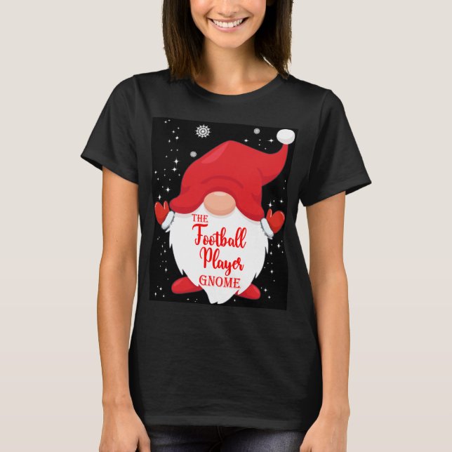 The Football Player Gnome Matching Family Christma T-Shirt (Front)