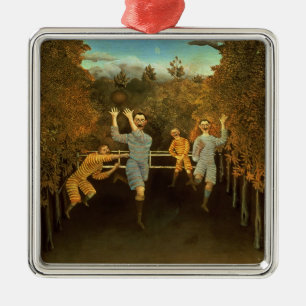 The Football players,1908 (oil on canvas) Metal Tree Decoration