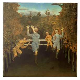 The Football players,1908 (oil on canvas) Tile