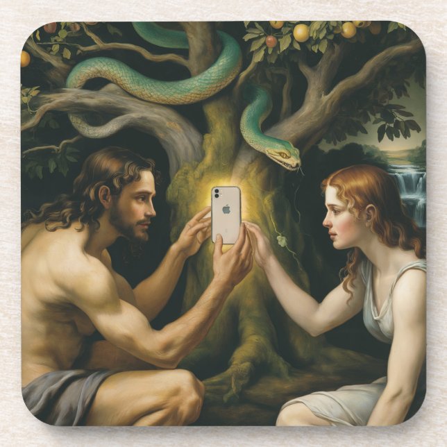 The Forbidden Fruit - Adam and Eve Coaster (Front)