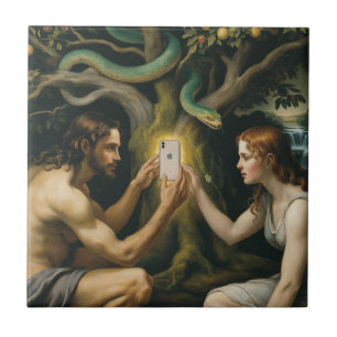 The Forbidden Fruit - Adam and Eve Tile