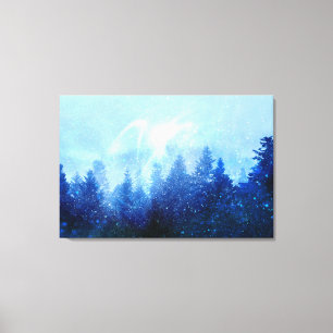 The forest awakens from the mist canvas print