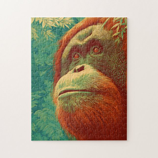 The Forest Dweller - Orangutan, Japanese art Jigsaw Puzzle (Vertical)