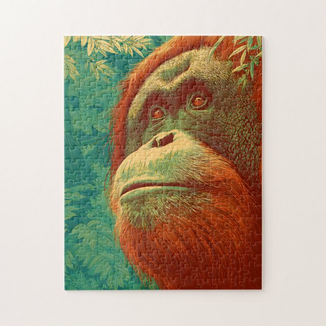 The Forest Dweller - Orangutan, Japanese art  Jigsaw Puzzle (Vertical)