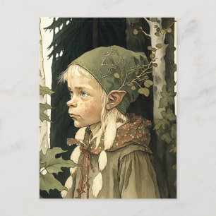 The Forest Elf Vintage Postcard