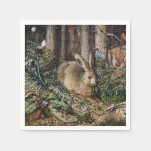 The Forest Hare,Antique Wildlife Paintings Napkin
