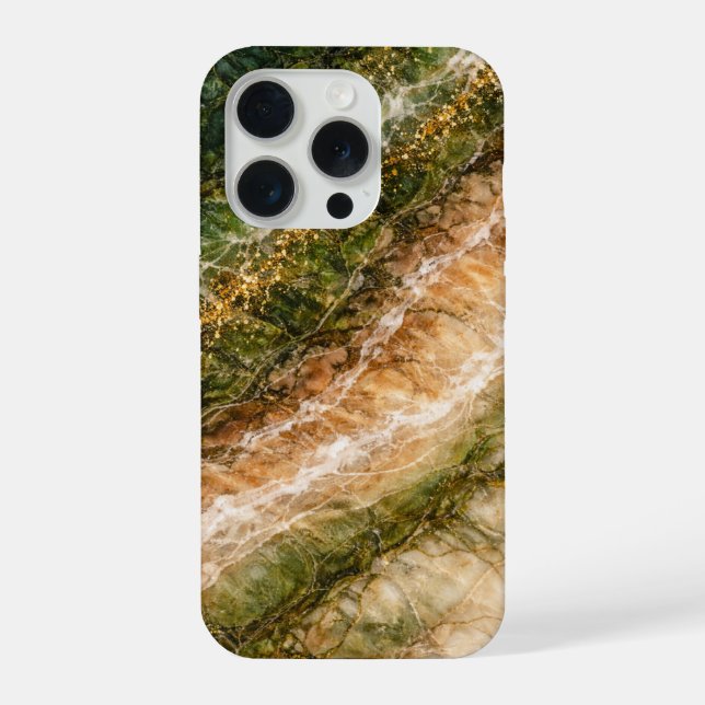 The Forest Inspired Marble with Gold Veining iPhone Case (Back)