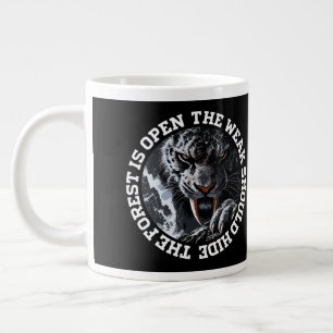 The Forest Is Open Sabertooth Tiger Design Large Coffee Mug