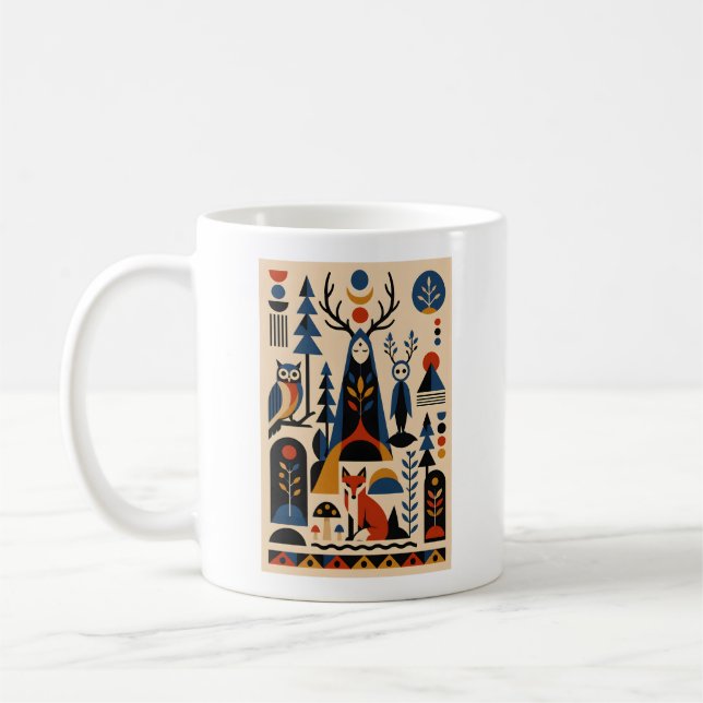 The Forest Remembers – Geometric Art Mug (Left)