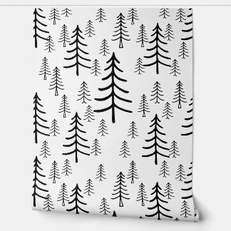 The Forest Through the Trees Minimalist Cabincore Wallpaper