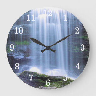 The Forest Waterfall Large Clock