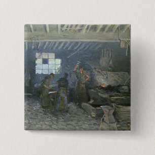 The Forge at Marly-le-Roi, Yvelines, 1875 15 Cm Square Badge
