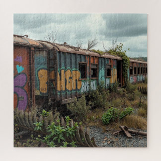 The Forgotten Railway – Abandoned Graffiti Train Jigsaw Puzzle
