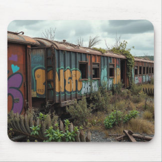 The Forgotten Railway – Abandoned Graffiti Train Mouse Mat