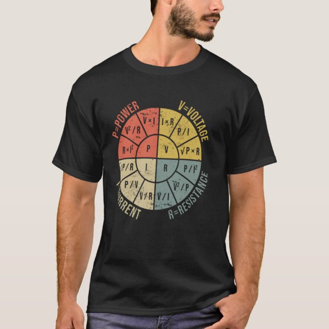 The Formula Wheel Of Electrical Engineering Retro  T-Shirt (Front)