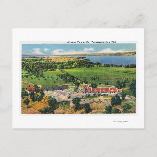 The Fort, Lake Champlain in Distance Postcard (Front)