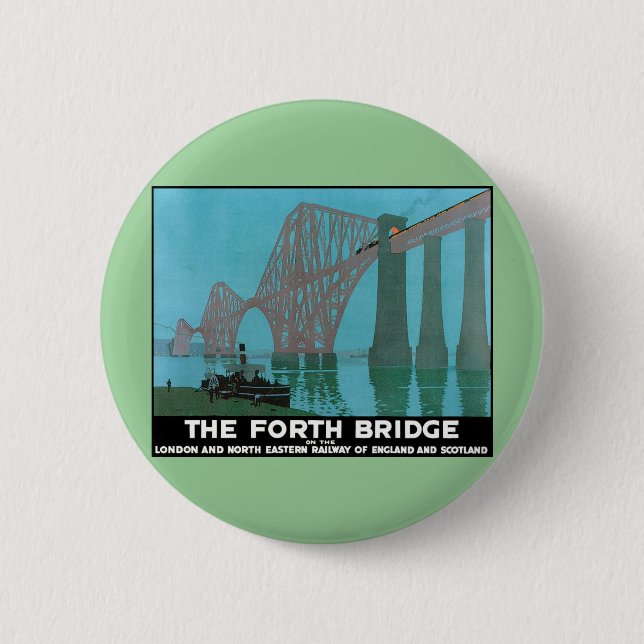 The Forth Bridge - North Eastern Railway 6 Cm Round Badge (Front)