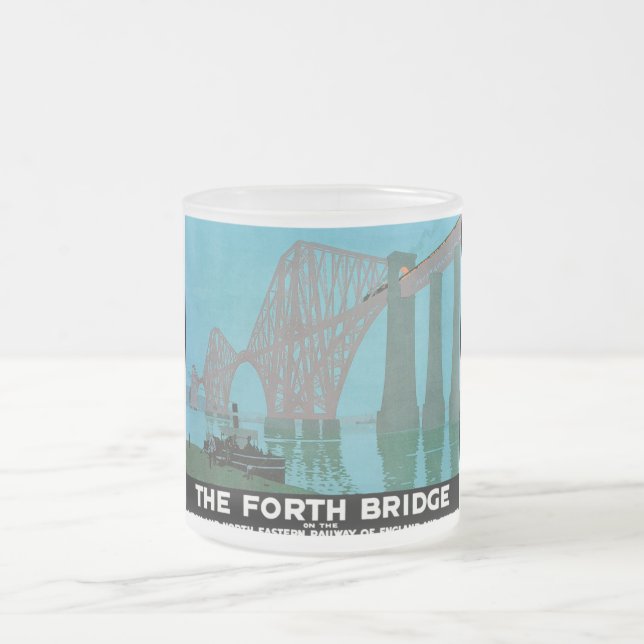The Forth Bridge - North Eastern Railway Frosted Glass Coffee Mug (Center)