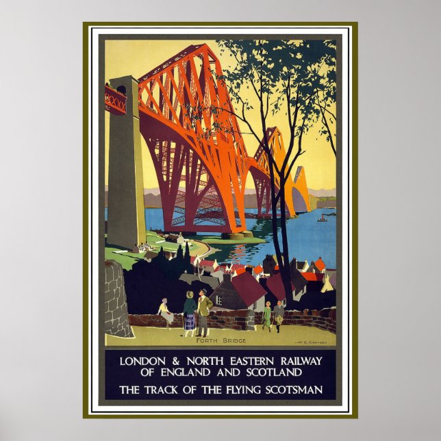 The Forth Bridge Vintage Travel Poster (Front)