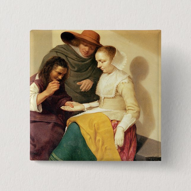 The Fortune Teller, 1631 15 Cm Square Badge (Front)
