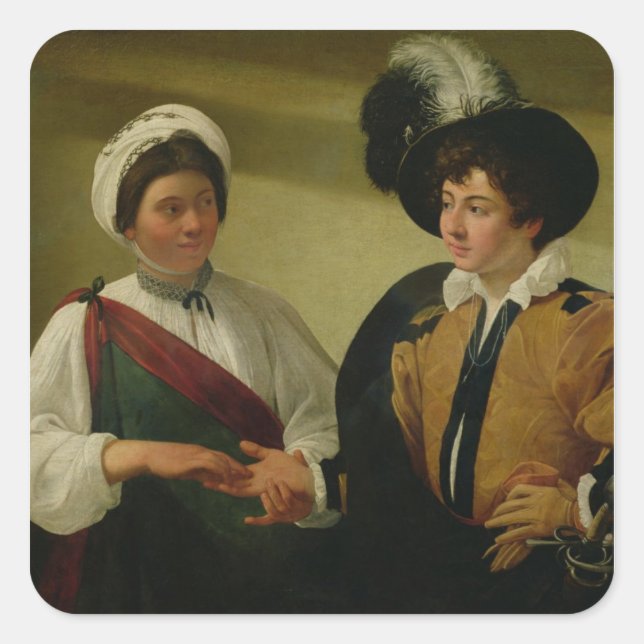 The Fortune Teller, c.1596-97 Square Sticker (Front)