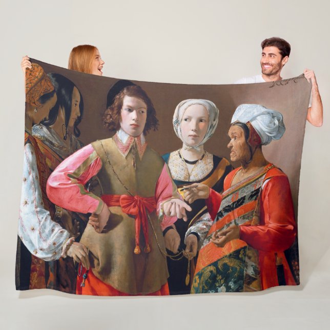 The Fortune Teller, La Tour Fleece Blanket (In Situ)