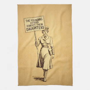 The Founding Fathers Suffragette Protest Art Tea Towel