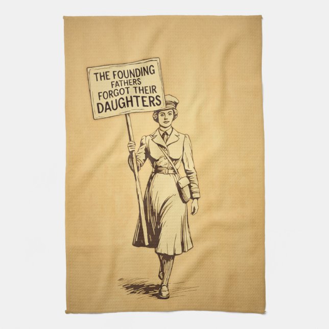 The Founding Fathers Suffragette Protest Art Tea Towel (Vertical)