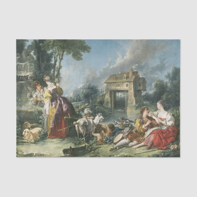 The Fountain of Love by Francois Boucher Tissue Paper (Front)