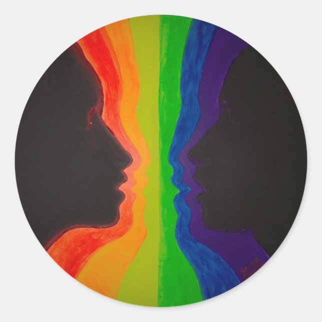 The fountain of love classic round sticker (Front)