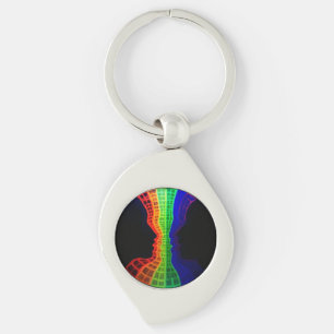 The fountain of love fluorescent colourful rainbow key ring