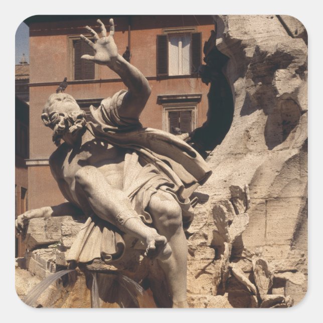 The Fountain of the Four Rivers Square Sticker (Front)