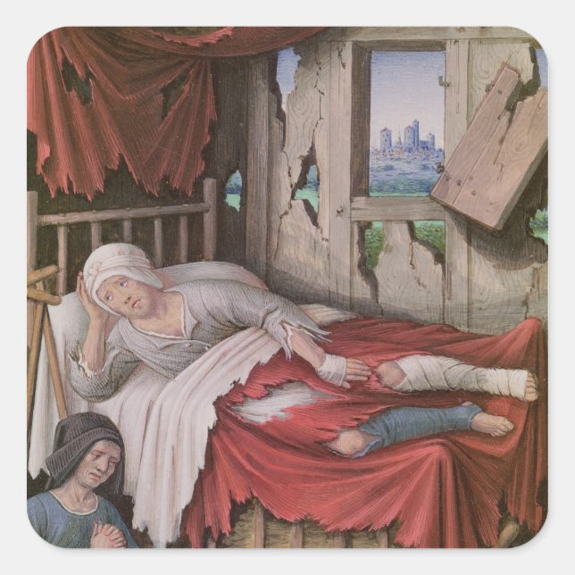 The Four Conditions of Society: Poverty Square Sticker (Front)