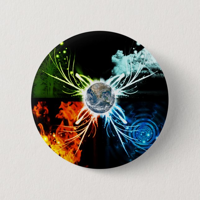 The Four Elements 6 Cm Round Badge (Front)