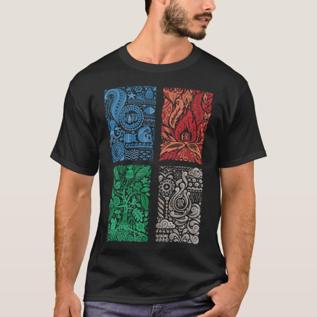 The Four Elements of Nature vintage T-Shirt (Front)