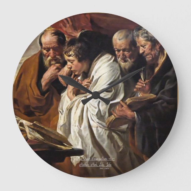 The Four Evangelists Matthew Mark Luke John Large Clock (Front)