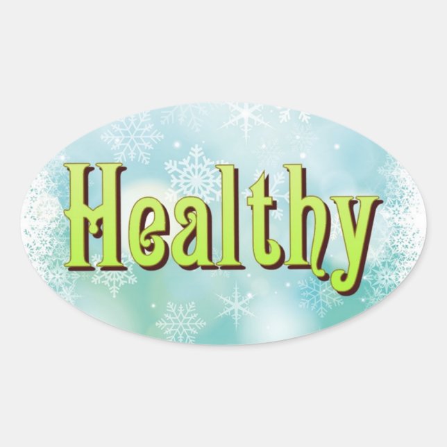 The four great Mantras: Happy Healthy Wise Wealthy Oval Sticker (Front)