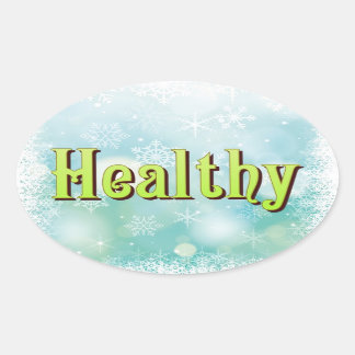 The four great Mantras: Happy Healthy Wise Wealthy Oval Sticker