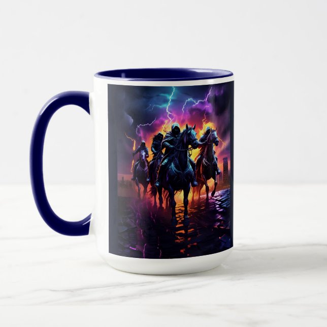 The Four Horsemen Futuristic Art Mug (Left)